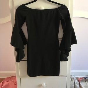 misguided off the shoulder long sleeve dress